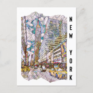 New York City Aesthetic Mosaic Art Vykort