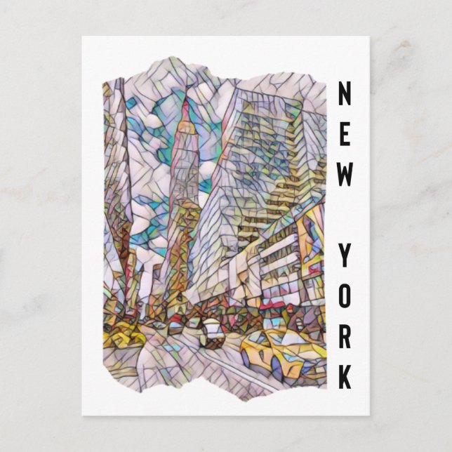 New York City Aesthetic Mosaic Art Vykort (Framsida)