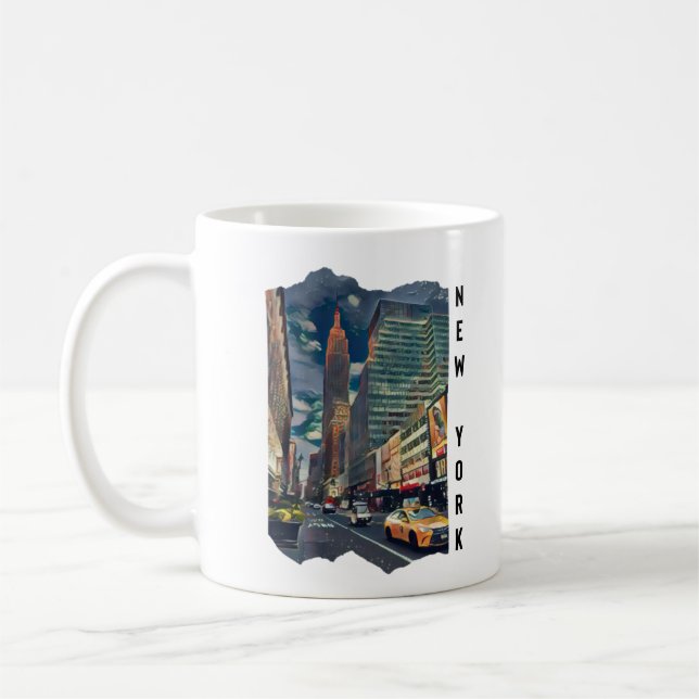 New York City Aesthetic Photo Art Kaffemugg (Vänster)
