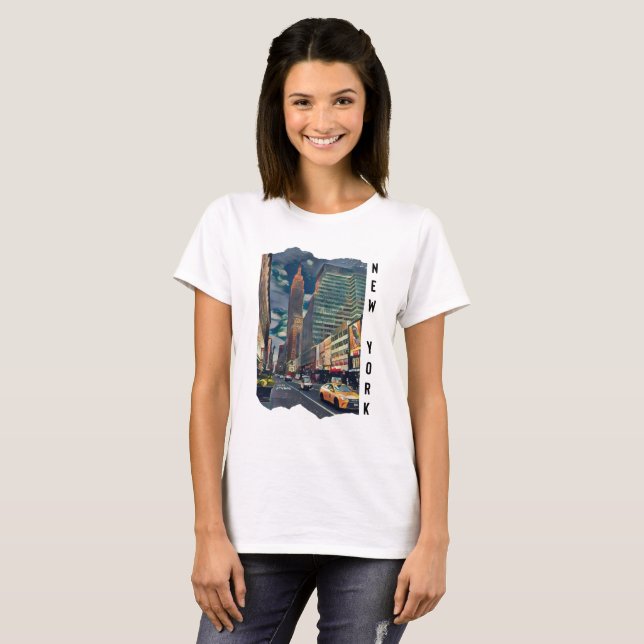 New York City Aesthetic Photo Art T Shirt (Hel framsida)