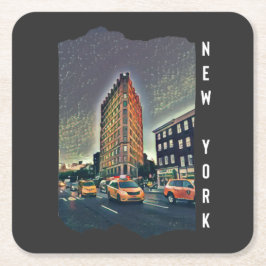 New York City Aesthetic Photo Art Underlägg Papper Kvadrat