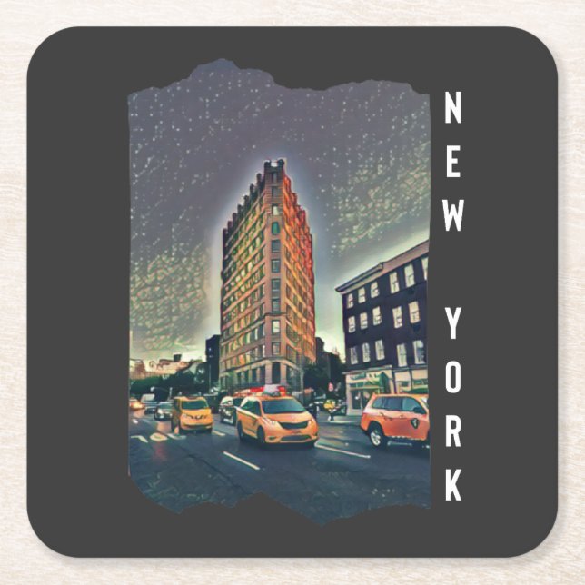 New York City Aesthetic Photo Art Underlägg Papper Kvadrat (Framsidan)