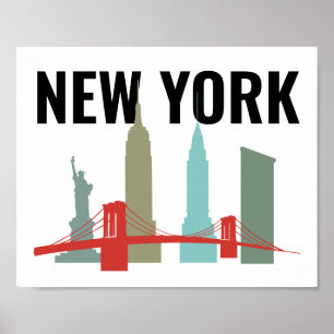 New York City-affisch, studentrum, lägenhetsvägg Poster