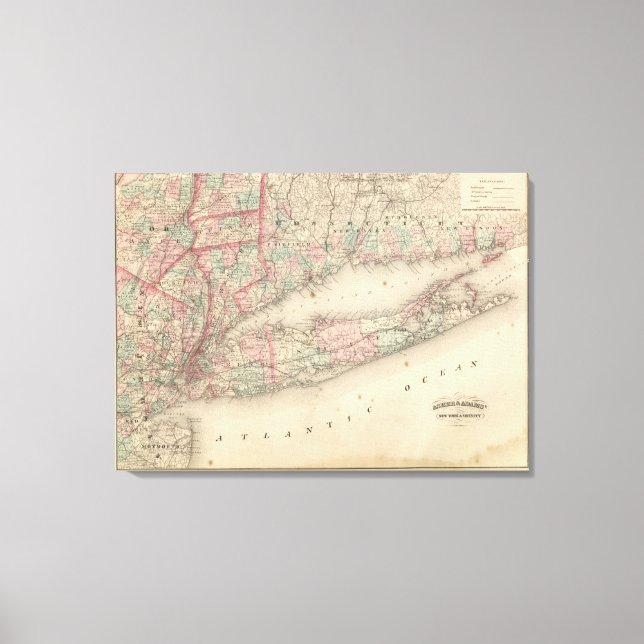 New York City and Vicinity Canvastryck (Framsida)