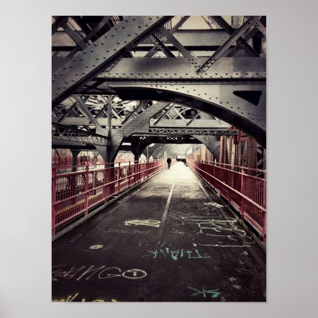 New York City Architecture - Williamsburg Bridge Poster (Framsidan)