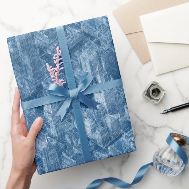 New York City Arkitektonisk Ritning Illustration Presentpapper (Gifting)