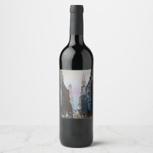 New York City art Vinflaska Etikett