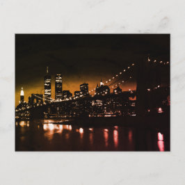 New York City at Night - New York City Skyline Vykort
