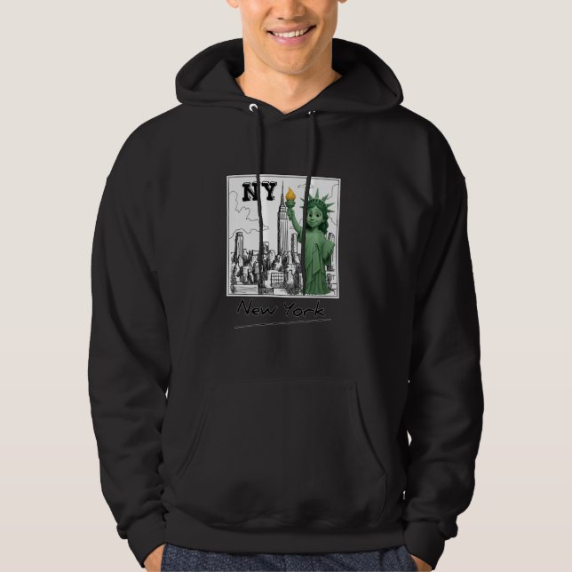 New York City Baby Frihetsgudinnan Skyline Skso Hoodie (Framsida)
