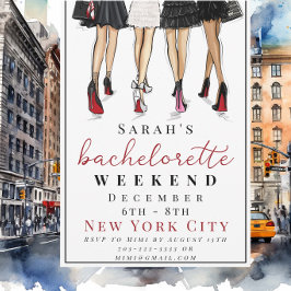 New York City Bachelorette Helg Mode Party Inbjudningar