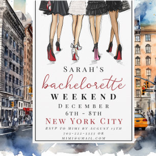 New York City Bachelorette Helg Mode Party Inbjudningar