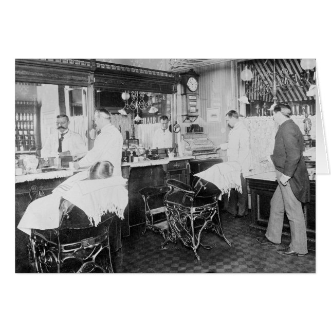 New York City Barber Shop, 1895 Hälsningskort (Framsidan Horizontal)