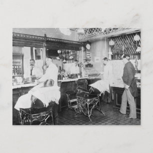 New York City barberare, 1895 Vykort