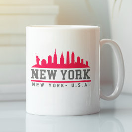 New York City Beautiful Fun Skyline Kaffemugg