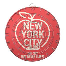 New York City Big Apple Modern Red Roligt Darttavla