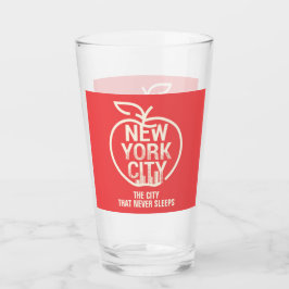 NEW YORK CITY Big Apple Skyline Red Modern Glaskopp