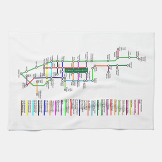 New York City Bike Karta 16x24 kökshandduk av bomu