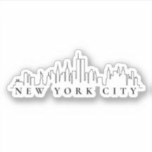 New York City Black and White Silhouette Sticker