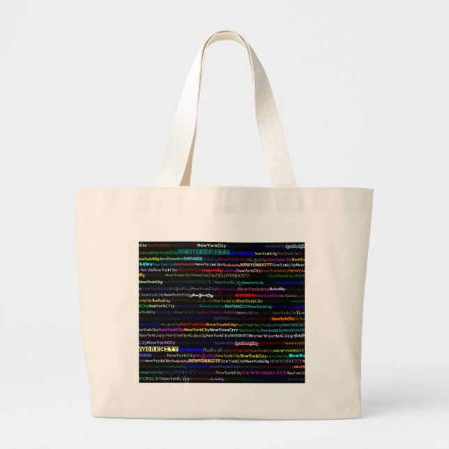 New York City Black Background Bag Jumbo Tygkasse (Framsidan)