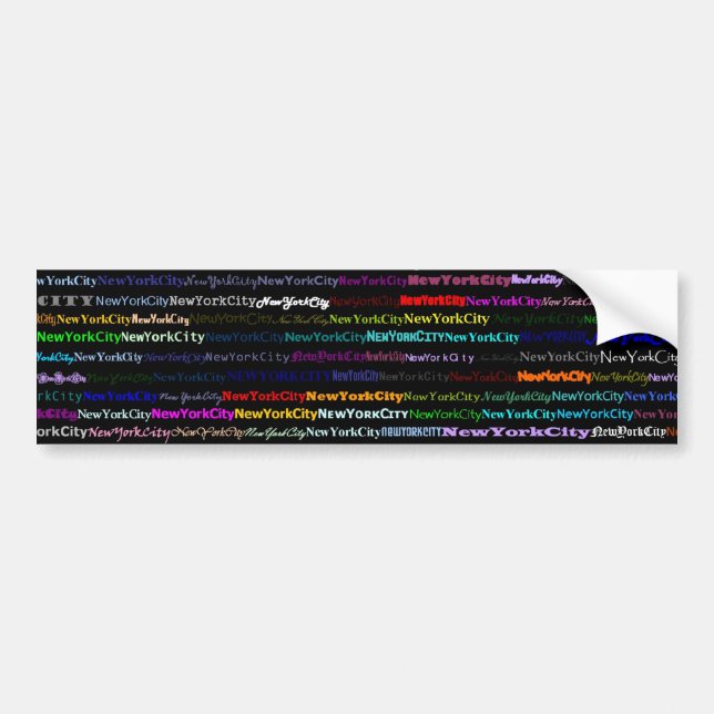 New York City Black Background Bumper Sticker Bildekal (Framsidan)