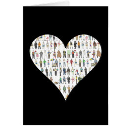 New York City Black Heart NYC People Card Hälsningskort
