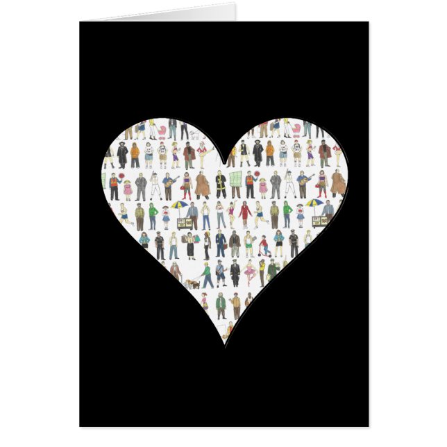 New York City Black Heart NYC People Card Hälsningskort (Framsidan)