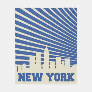 New York City blått Fleecefilt