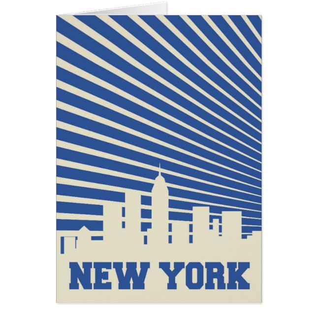New York City blått Hälsningskort (Framsidan)