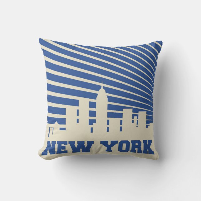 New York City blått Kudde (Framsida)