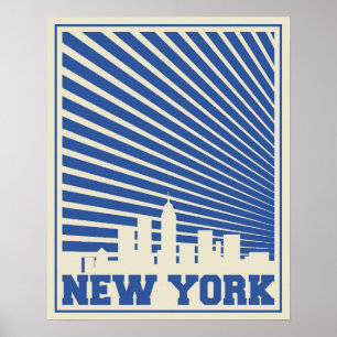 New York City blått Poster
