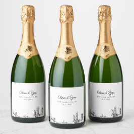 New York City Bröllop Champagne-etikett