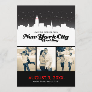 New York City Bröllop Spara-date Spara Datumet