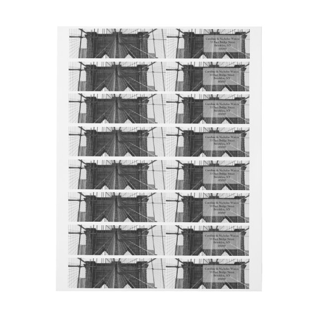 New York City Brooklyn Bridge Bröllop Etikettband (Ark)