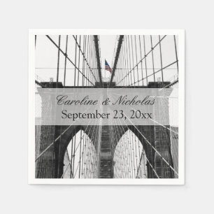 New York City Brooklyn Bridge Bröllop Pappersservett