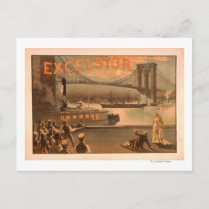 New York City Brooklyn Bridge "Excelsior" Vykort