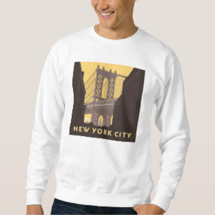 New York City Brooklyn Bridge Lång Ärmad Tröja