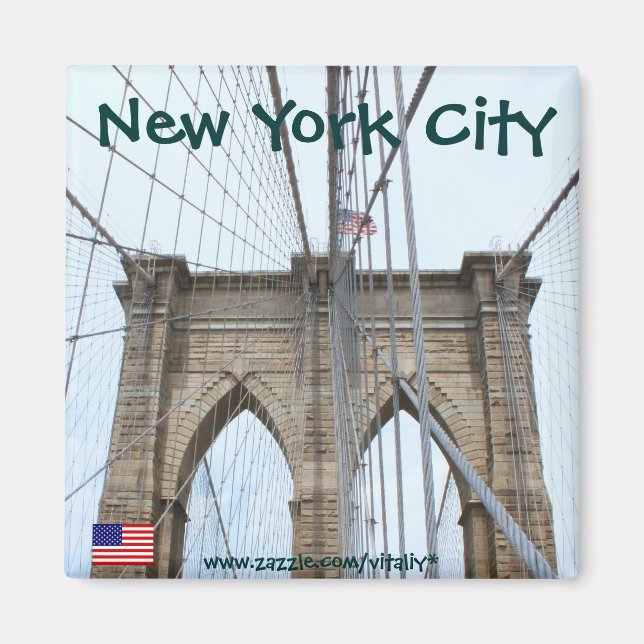 New York City Brooklyn bridge Magnet-design Magnet (Framsidan)