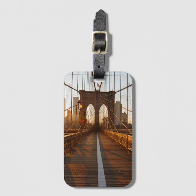 New York City Brooklyn Bridge Sunrise Bagagebricka (Framsida vertikal)
