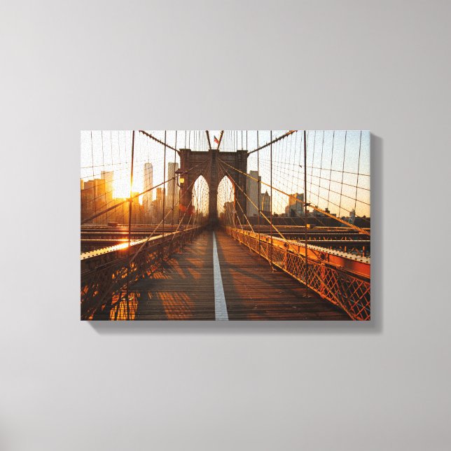 New York City Brooklyn Bridge Sunrise Canvastryck (Framsida)