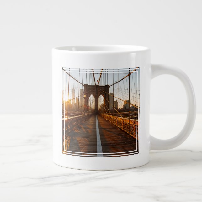 New York City Brooklyn Bridge Sunrise Jumbo Mugg (Höger)