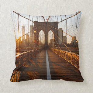 New York City Brooklyn Bridge Sunrise Kudde
