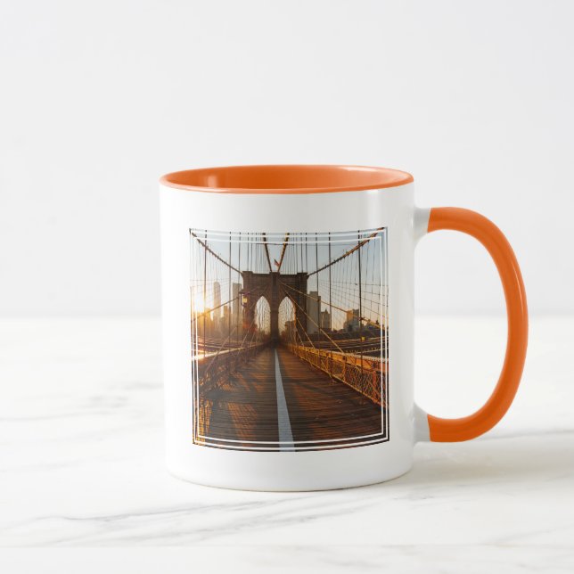 New York City Brooklyn Bridge Sunrise Mugg (Höger)