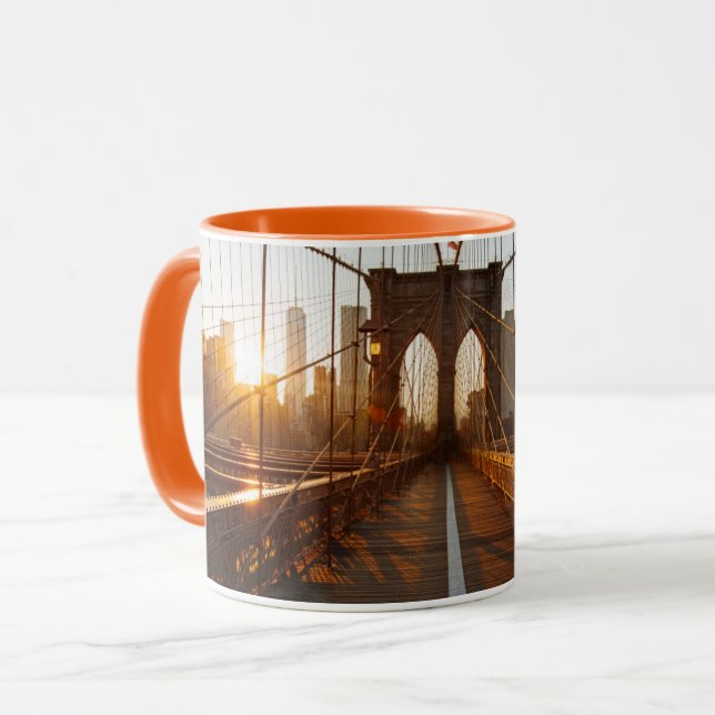 New York City Brooklyn Bridge Sunrise Mugg (Framsida vänster)