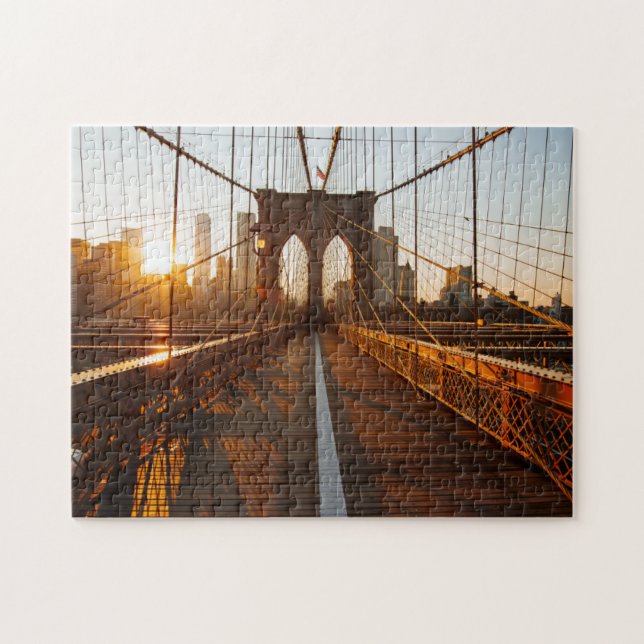 New York City Brooklyn Bridge Sunrise Pussel (Horisontell)