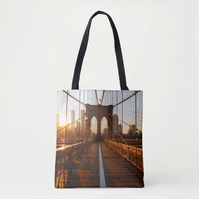 New York City Brooklyn Bridge Sunrise Tygkasse (Framsida)