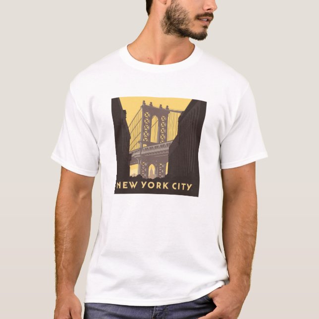 New York City | Brooklyn Bridge T Shirt (Framsida)