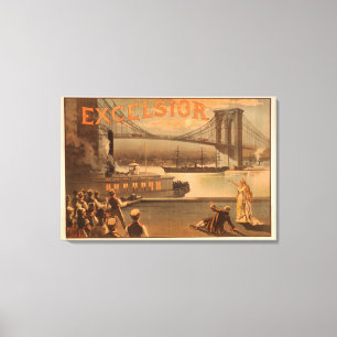 New York City Brooklyn överbryggar "Excelsior ", Canvastryck
