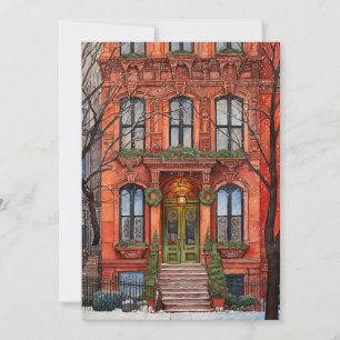 New York City Brownstone-julkort Julkort
