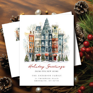 New York City Brownstone Ny adress Meddelande Vykort