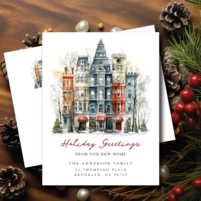 New York City Brownstone Ny adress Meddelande Vykort (Skapare uppladdad)